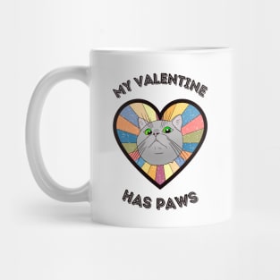 My Valentine has paws- a retro vintage design with a cute cat Mug